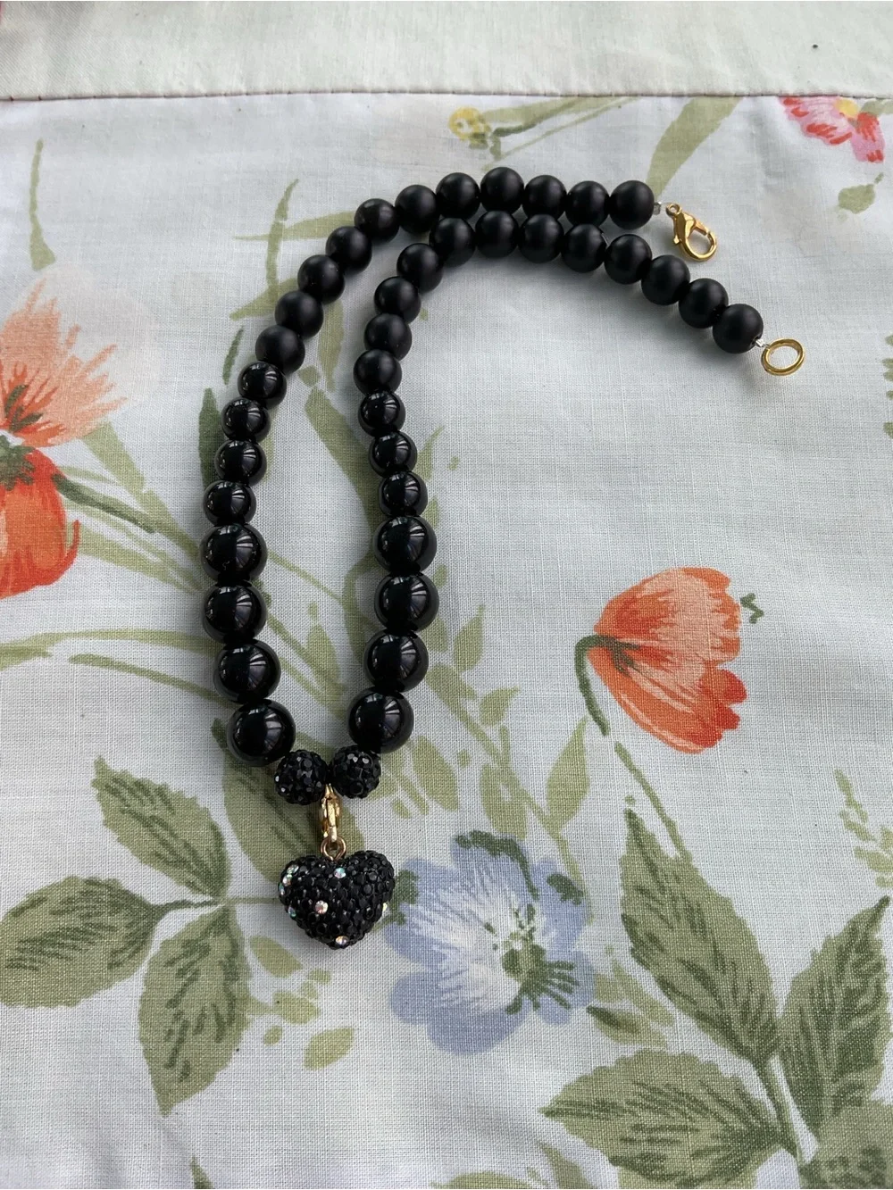 Kids Kollection Girls Black Pave’ Heart Necklace 🖤